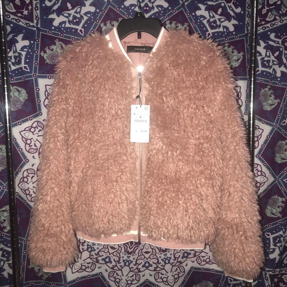 Fluffy pink L jacket